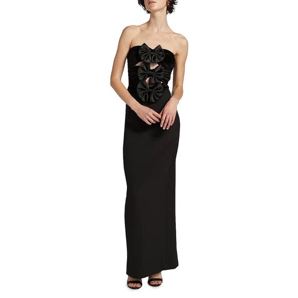 Ronny Kobo Constance Bow Cut-Out Column Gown Size M $698 - Picture 1 of 12